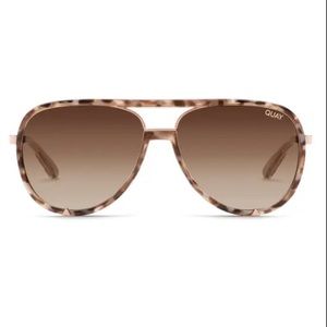 Quay High Profile Polarized Aviators in Brown Tortoise